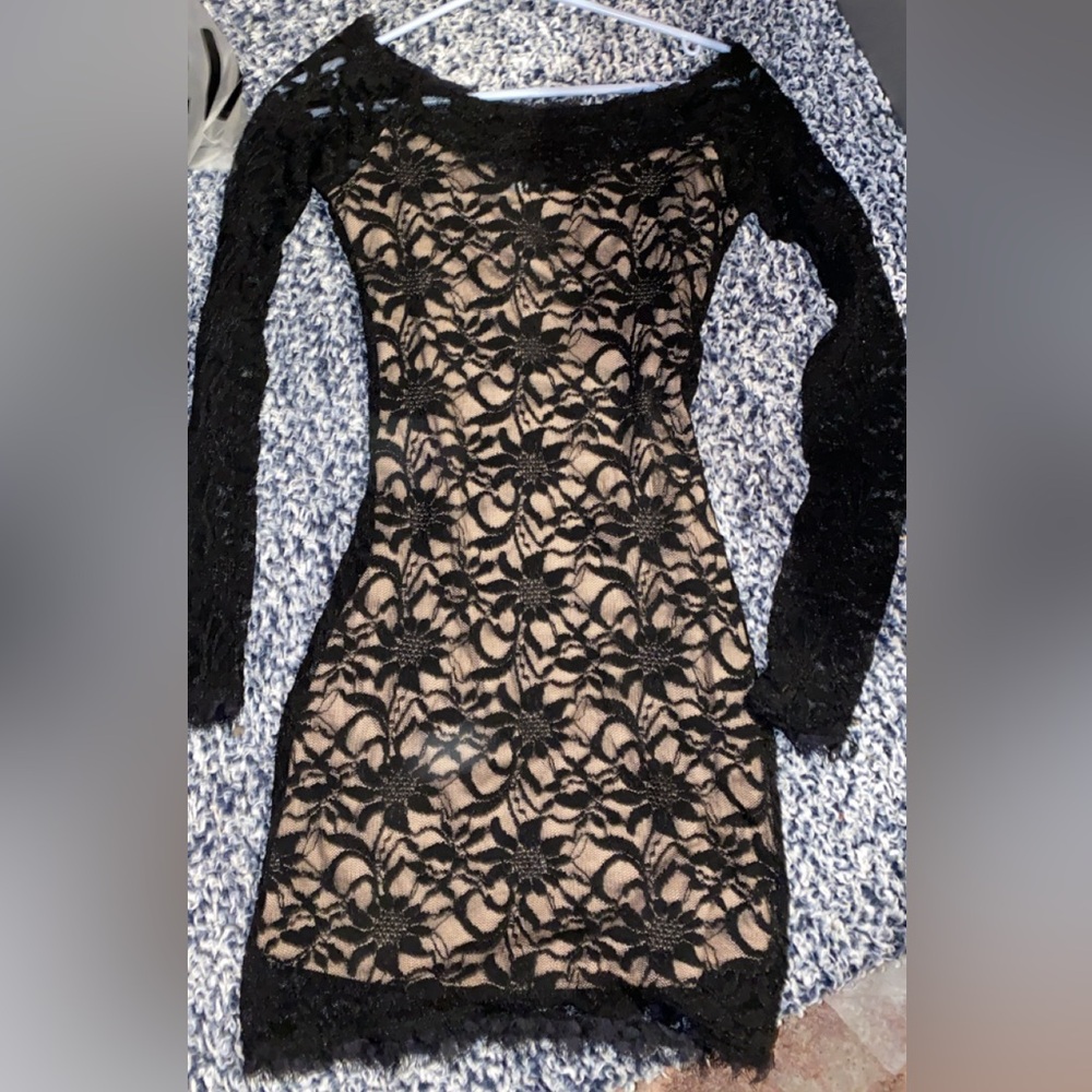 Black Lace Dress Y2K jump apparel